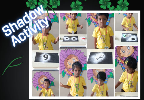 Today in kindergarten we conducted shadow tracing activity to develop their fine motor skills.