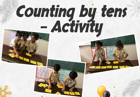 Activity: We made students physically group the items into sets of ten and secure them with a rubber band or to place them in a small cup.