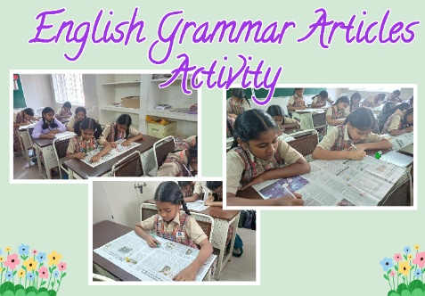 To improve reading habits and grammar skills, students of Class VI–E were given an interesting language activity.