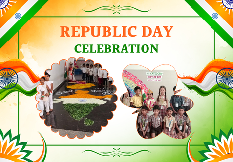 We celebrated the 77th Republic Day with immense pride! The highlight of the event was our talented students who brought history to life by dressing as Bharatha Matha and Dr. B.R. Ambedkar.